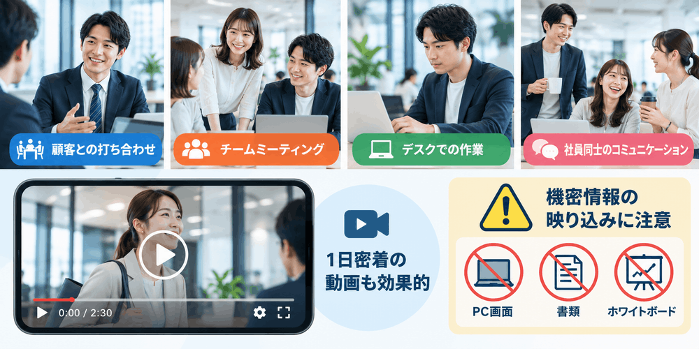 ビジネスシーンで働く人々の集合写真