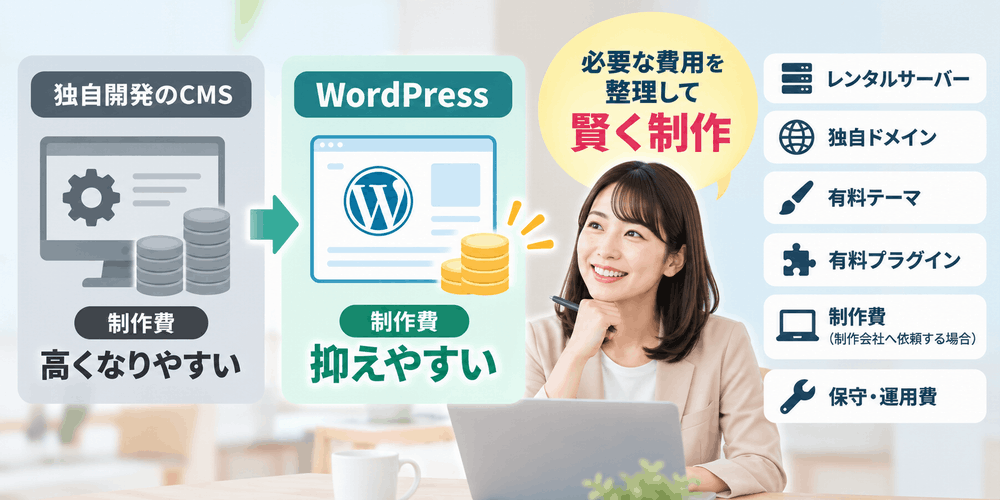 WordPressと独自CMSの費用比較と女性