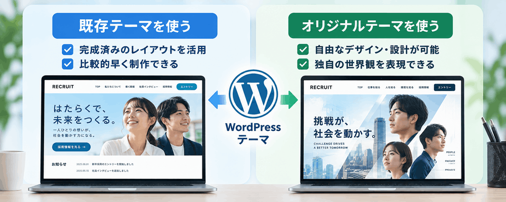 既存テーマとオリジナルテーマのWordPressサイトを比較